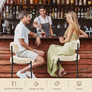Ckaff Set of 2 Bar Stool Chair Padded Seat Backrest Bistro Stool - White - Brand New