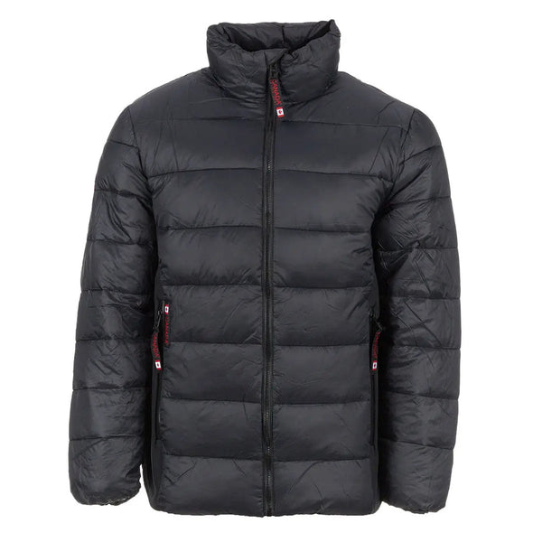 CANADA WEATHER GEAR MEN'S MIX MEDIA PUFFER, LARGE - BLACK/BLACK - Brand New