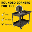 Rubbermaid Commercial Products 2-Shelf Utility/Service Cart Medium Black - Brand New