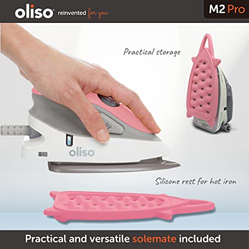 Oliso M2 Pro Mini Project Steam Iron Solemate 1000 Watt Dual Voltage - PINK Like New