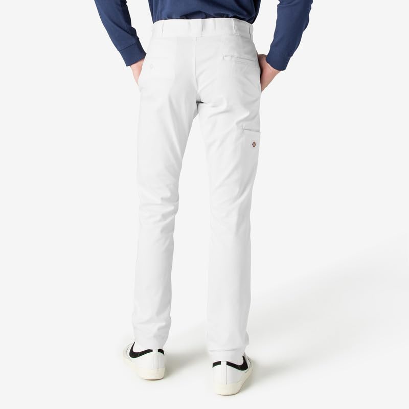 DICKIES MEN'S SKINNY STRAIGHT DOUBLE KNEE WORK PANTS MEN 40X32 WHITE - Like New