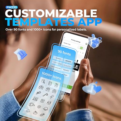 NELKO LABEL MAKER MACHINE WITH TAPE, PM220 BLUETOOTH LABEL PRINTER - WHITE - Like New