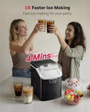 ICYGLEE EUHOMY NUGGET ICE MAKER COUNTERTOP MAX 40LBS DAILY SONIC ICE - BLACK - Like New