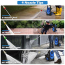 Pressure Washer with 500ML Foam Canno for Car, Road, Yard Cleaning Blue - Brand New