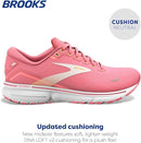 1203801B619 BROOKS WOMEN GHOST 15 NEUTRAL SHOE, 8, Slate Rose/Fiery Coral/White Like New