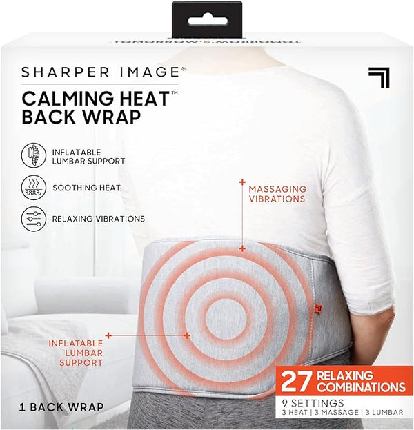 Calming Comfort by Sharper Image Calming Heat Back Wrap Electric Back - Gray Like New