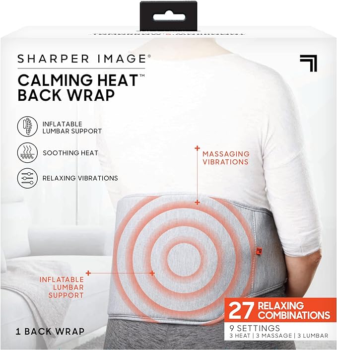 Calming Comfort by Sharper Image Calming Heat Back Wrap Electric Back - Gray Like New