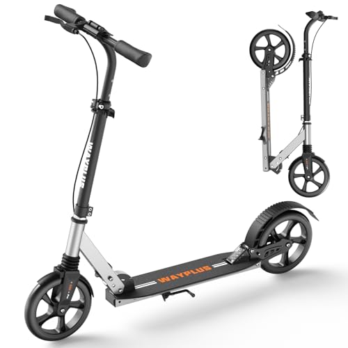 WAYPLUS KICK SCOOTER FOR AGES 6+. FOLDABLE, LIGHTWEIGHT, 8IN WHEELS - BLACK - Like New