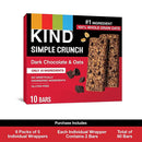 KIND Simple Crunch Bars, Dark Chocolate & Oats, 80 Bars Total, Pack of 8 Brand New