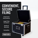 VAULTZ PORTABLE FILE STORAGE BOX, 14.5" X 17.5" X 15.5", VZ01270 - BLACK - Brand New