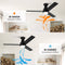 VACZON 48IN INTEGRATED LED FLUSH MOUNT CEILING FAN, 3 BLADE - BLACK - Like New