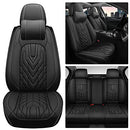 HUANGXIN 5Pcs Full Coverage Leather Car Seat Covers with Headrests Airbag - Brand New
