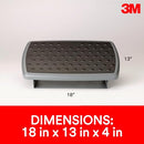 3M Adjustable Foot Rest, 18 Inch Wide Non-skid Platform (FR330) - Grey - Like New