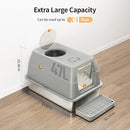 Eosarcu Stainless Steel Cat Litter Box Removable Lid, Easy Cleaning - Grey - Like New