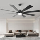 VACZON 72 IN. INDOOR INTEGRATED LED MATTE BLACK 6-SPEED CEILING FAN VZA01A115BK - Like New