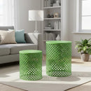 Set of 2 Outdoor Side Table, Garden Stool Metal Accent Table Modern B0DBHQ3YFH - Brand New