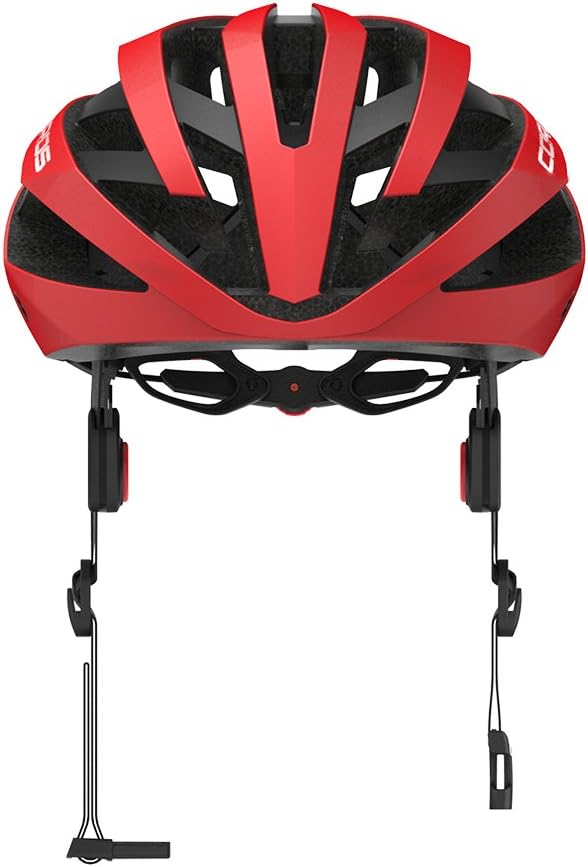 COROS Omni Smart Cycling Helmet w/Bone Conduction Audio LED Tail Lights - Red - Like New