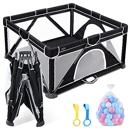 ANGELBLISS BABY PLAYPEN FOLDABLE PLAYPEN FOR BABIES AND TODDLERS - BLACK - Like New
