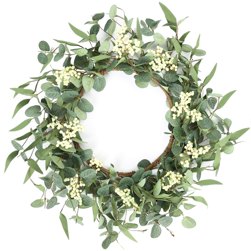 Pinkpum 20'' Eucalyptus Wreath for Front Door, Porch, Window - Green Decor - Like New