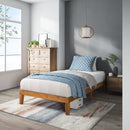 ZINUS ALEXIA WOOD PLATFORM BED FRAME WOOD SLAT SUPPORT RUSTIC PINE TWIN - PINE - Like New