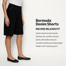 AEWM30548M26 Amazon Essentials Women's Relaxed-Fit Mid-Rise Long Jean Shorts - Brand New