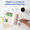 AVERY LARGE DESK-STYLE PERMANENT MARKERS, CHISEL POINT, SIZE 4.76, 12PC - BROWN - Like New