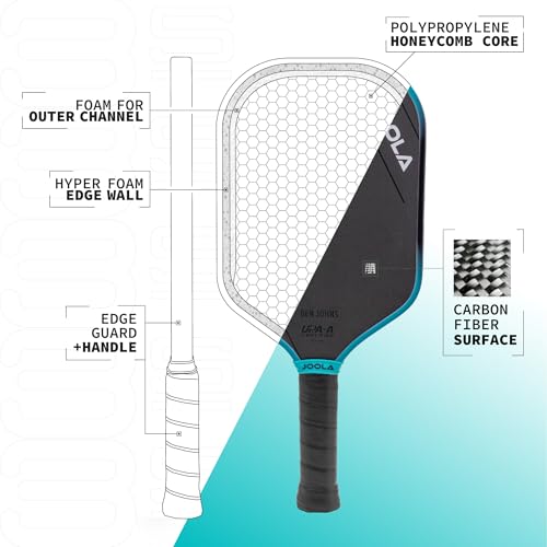 JOOLA OOLA 3S PICKLEBALL PADDLES RAW CARBON FIBER SURFACE BEN JOHNS - PERSEUS - Like New