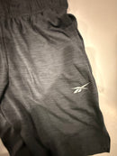 REEBOK MENS XL ATHLETIC SHORTS  SPACE DYE TRAINING - SIZE: SMALL - HEATHER GRAY - Brand New