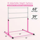 SAFLY FUN GYMNASTICS BAR FOR KIDS AGES 3-15 FOR HOME WY-01 - STEADY STEEL ‎PINK - Like New