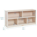 ECR4KIDS 5-COMPARTMENT MOBILE STORAGE CABINET, CLASSROOM FURNITURE WHITE WASH - Like New