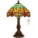 WERFACTORY TIFFANY TABLE LAMP STAINED GLASS STYLE LIGHT 18 INCH - GREEN YELLOW - Like New