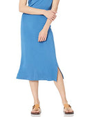 AMAZON ESSENTIALS WOMEN'S PULL-ON KNIT MIDI SKIRT ELASTIC WAIST, XS, BLUE - Like New