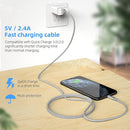 iPhone Charger 10FT Nylon Cable 3Pack BKAYPCABLE-A06 - Grey/White - Like New