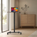 ANQWD 28" Height Adjustable Rolling Desk Mobile Standing Laptop (Walnut) - Brand New