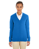 M425W Harriton Ladies' Pilbloc V-Neck Cardigan Sweater New