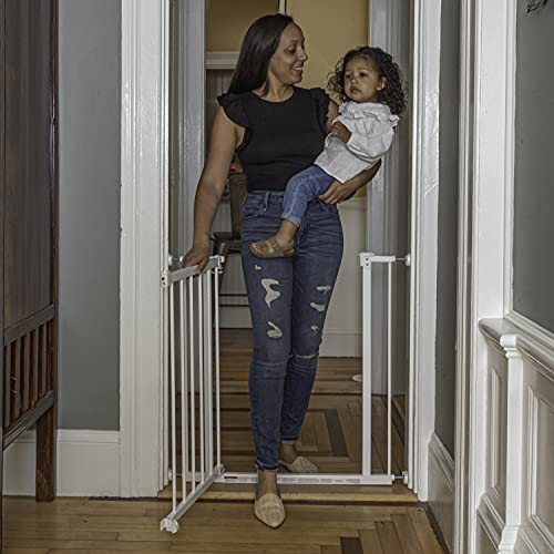 SUMMER INFANT EVERYWHERE EXTRA WIDE WALK-THRU SAFETY PET GATE - WHITE METAL - Brand New