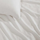 CALVIN KLEIN QUEEN DUVET COVER SET SOFT LINEN BLEND BEDDING - WHITE - Like New