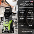FOTING 2025 ELECTRIC PRESSURE WASHER, 4500 PSI 3.2 GPM POWER WASHER - GREEN - Like New
