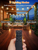 BRIGHTEVER LED OUTDOOR STRING LIGHTS, 150FT DIMMABLE PATIO LIGHTS - BLACK - Like New