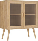 COEZTT KITCHEN CABINET WITH 2 DOORS & 2 DRAWERS - BUFFET COS06019 - NATURAL WOOD - Like New