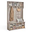 VASAGLE HALL TREE WITH BENCH AND SHOE STORAGE CATCH ALL BEVELED EDGE GLAZE - Like New