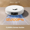 DREAME D20 PLUS ROBOT VACUUM MOP 13,000PA SUCTION SELF-EMPTYING RLD35GD - WHITE - Like New
