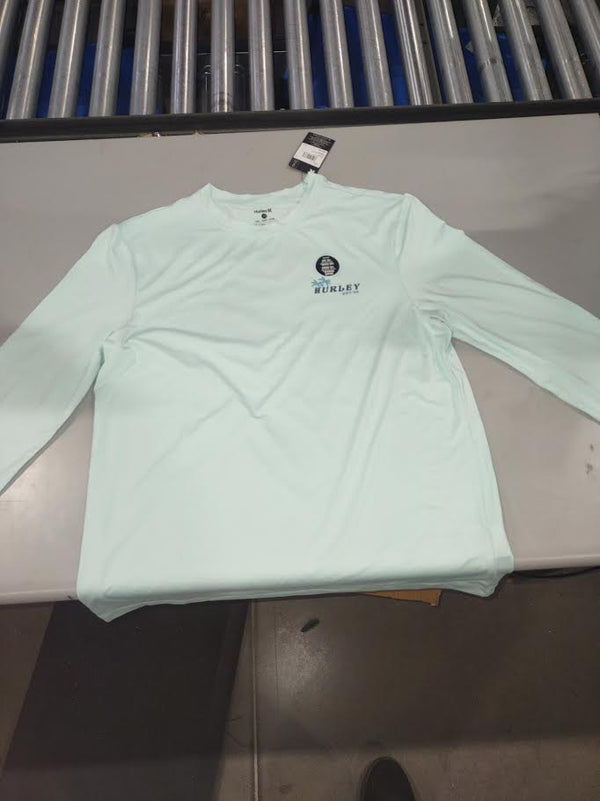 HURLEY LONG SLEVEE SHIRT COLOR TURQUOISE SIZE MENS LARGE - SIZE L - TURQUOISE - Brand New