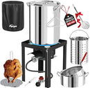 PIPOPA 30QT TURKEY & 10QT FISH FRYER SET STAINLESS STEEL 300F-003-SS - Like New