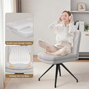 VECELO Criss Cross Legged Chair Armless Chair with Wide Padded Seat - Beige - Brand New
