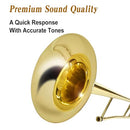 MODOUSTRING BB TENOR SLIDE TROMBONE B FLAT BRASS TROMBONE GOLD LACQUER - GOLD - Like New