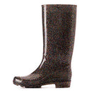 KomForme Women Knee High Waterproof Rain Boots, Glitter Dark, Size 8 - Like New