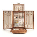 Pinzoveco Jewelry Box Huge Rustic Wooden Organizers Window B09W37DYLN - Brown - Brand New