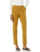 AMAZON ESSENTIALS WOMEN'S BI-STRETCH STRAIGHT LEG PANTS DARK CAMEL SIZE 0 - Brand New