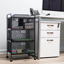 MIND READER CART WITH DRAWERS, MULTIPURPOSE OFFICE ORGANIZER, METAL, 4DRMESH-BLK - Brand New